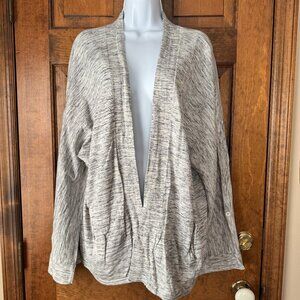Talbots Gray & Black Marl Open Cardi w/Convertible Sleeves Petite X-Large